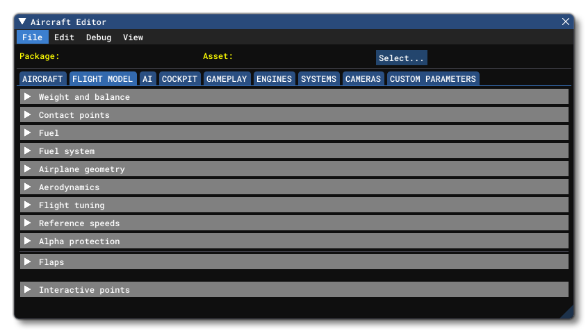 The Aircraft Editor
