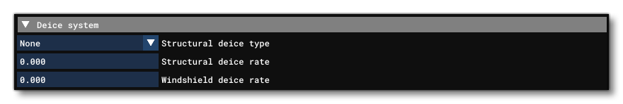 The Deice Section Of The Systems Tab