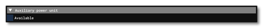 The Auxiliary Power Section Of The Systems Tab
