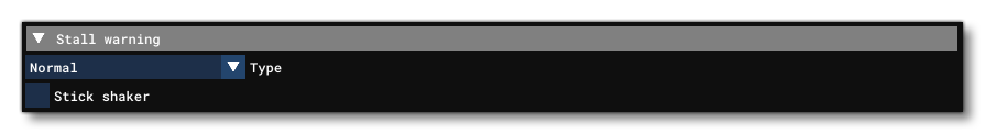 The Stall Warning Section Of The Systems Tab