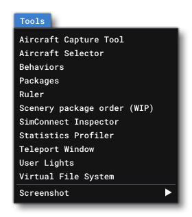 The Tools Menu