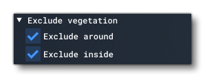 The Exclude Vegetation Options For A Taxway Path Object